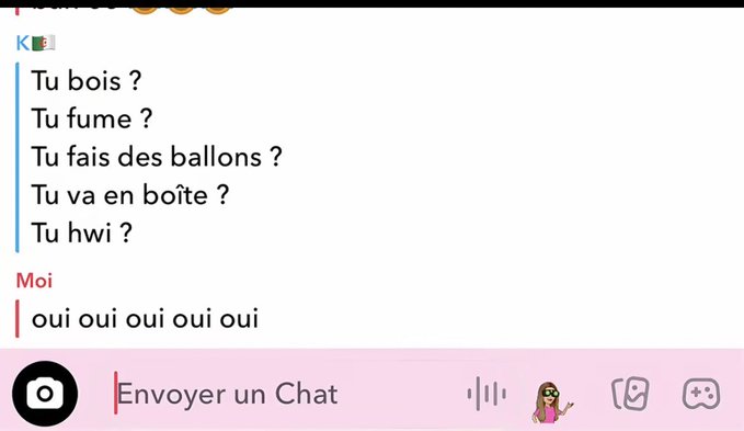 oui oui oui oui oui 5 fois tu bois tu fumes tu fais des ballons tu vas en boites tu hwi cinq