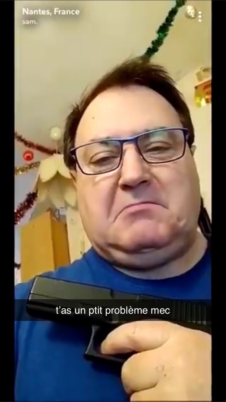 T'as un petit problème mec, glock, arme, mec vieux